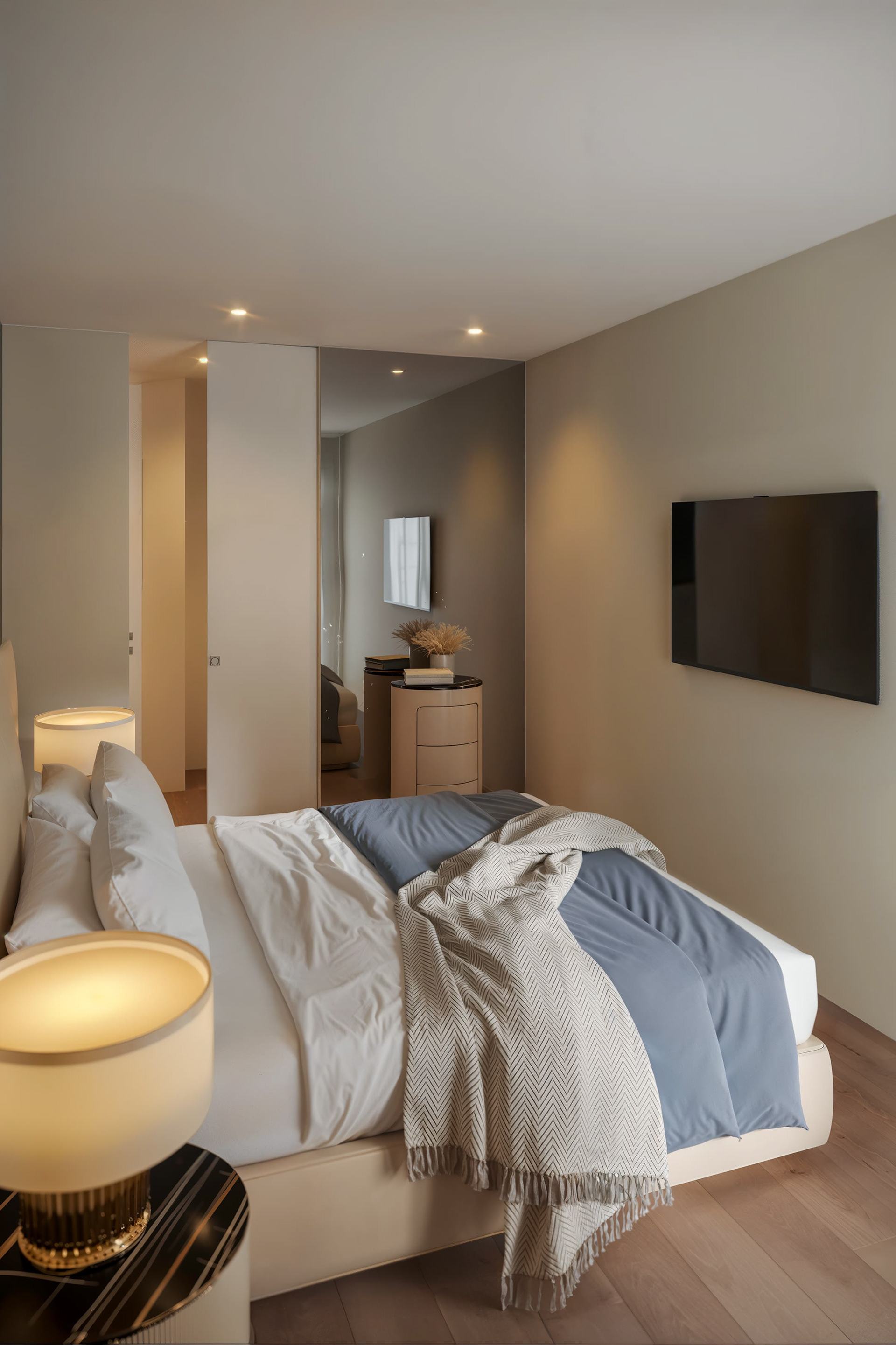 Penthouse in Lugano - Bedroom and Entrance hall