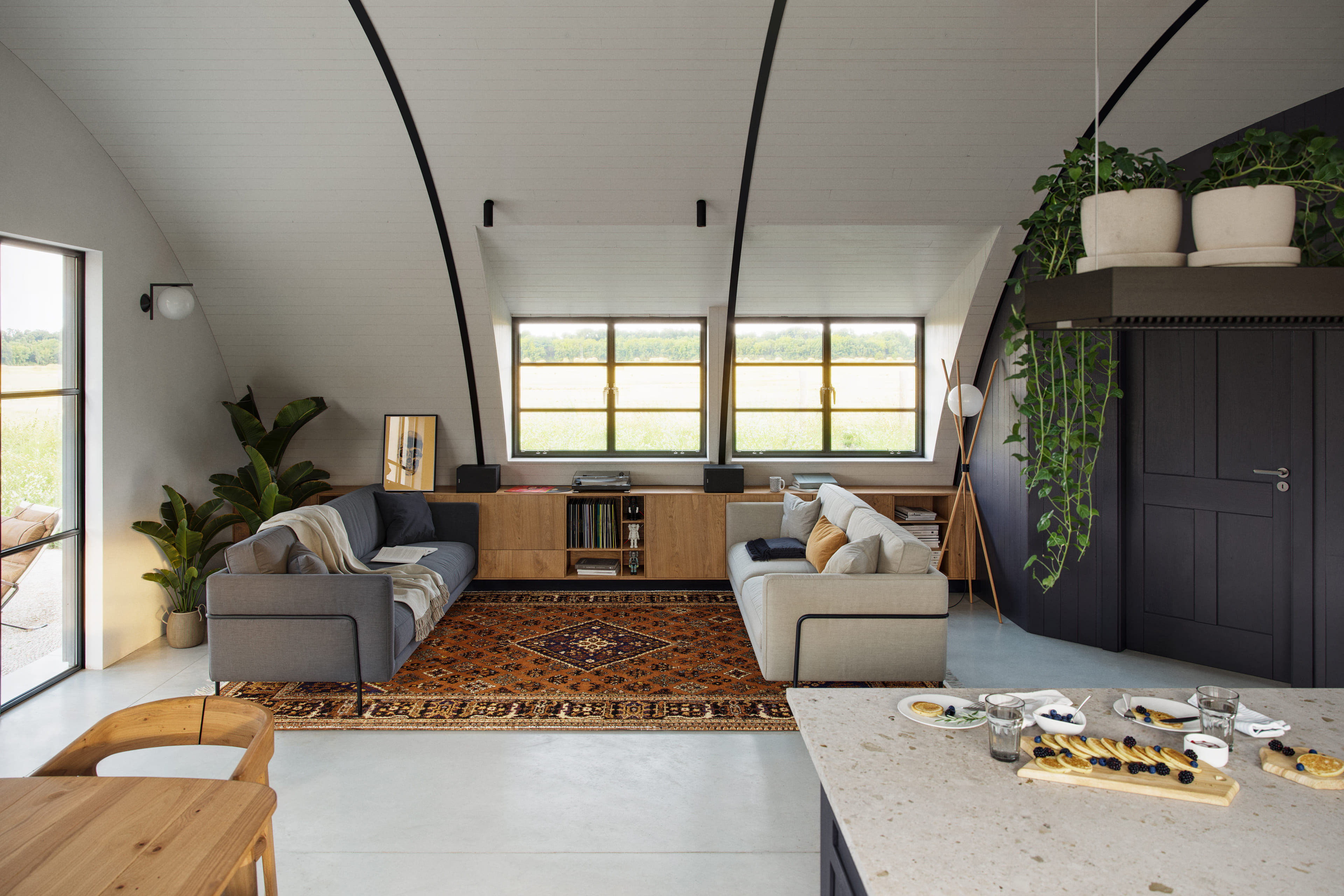 Nissen hut conversion - interiors